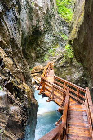 Sigmund Thun Gorge. Cascade valley of wild Kapruner Ache near Kaprun, Austria.の写真素材