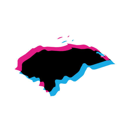 Honduras country silhouette with chromatic aberration effect.のイラスト素材
