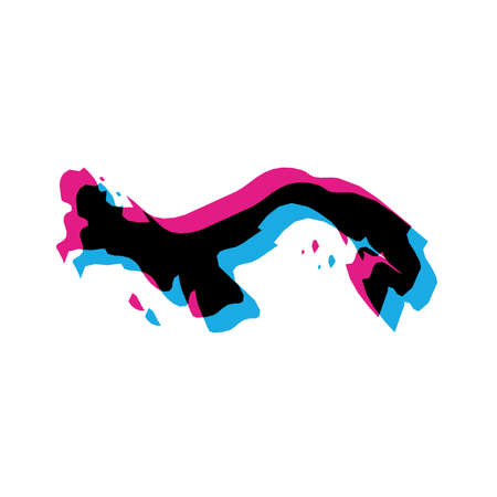Panama country silhouette with chromatic aberration effect.のイラスト素材
