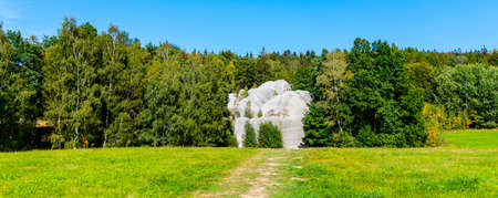 Elephant Sandstone Rocks, Sloni kameny, near Jitrava in Lusatian Mountains, Czech Republicの写真素材