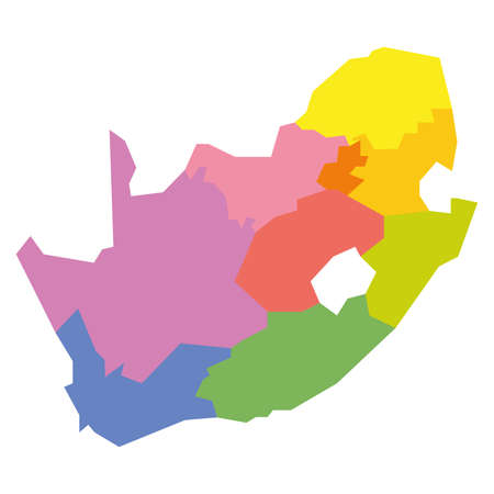 Colorful political map of South Africa, RSA. Administrative divisions - provinces. Simple flat blank vector mapのイラスト素材