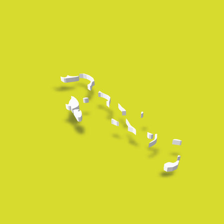The Bahamas - white 3D silhouette map of country area with dropped shadow on green background. Simple flat vector illustration.のイラスト素材