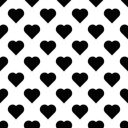 Simple heart shape seamless pattern in diagonal arrangement. Love and romantic theme background....