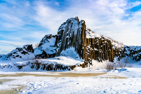 Panska skala - rock formation of pentagonal and hexagonal basalt columns. Looks like giant organ...