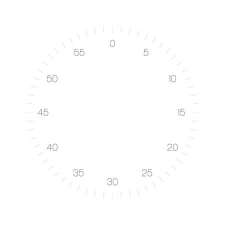 Analog sport stopwatch face. Simple thin black line illustration.のイラスト素材