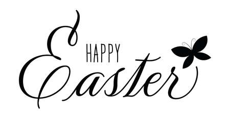 Happy Easter calligraphic quote designのイラスト素材