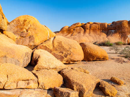 Red granite rocks near Spitzkoppeの写真素材