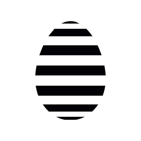 Easter egg - black striped patternのイラスト素材