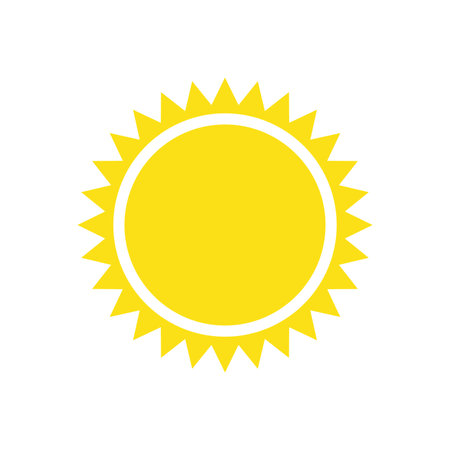 Yellow sun simple flat icon