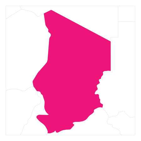 Map of Chad pink highlighted with neighbor countriesのイラスト素材