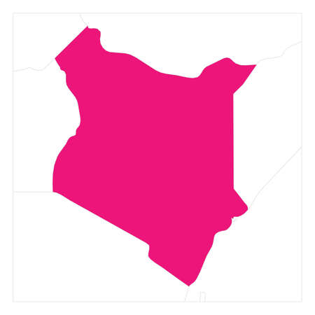 Map of Kenya pink highlighted with neighbor countriesのイラスト素材