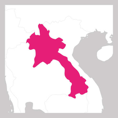 Map of Laos pink highlighted with neighbor countriesのイラスト素材