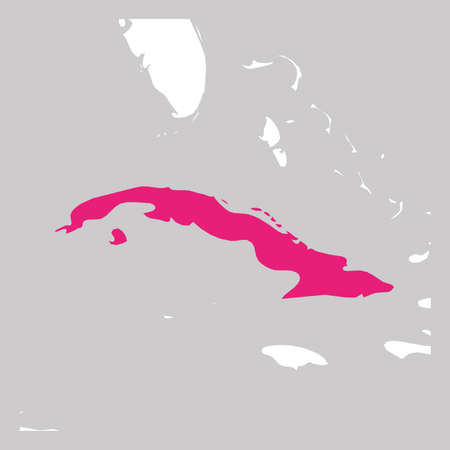 Map of Cuba pink highlighted with neighbor countriesのイラスト素材