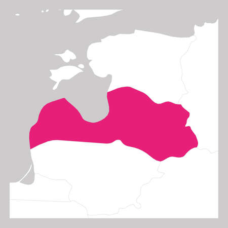 Map of Latvia pink highlighted with neighbor countriesのイラスト素材