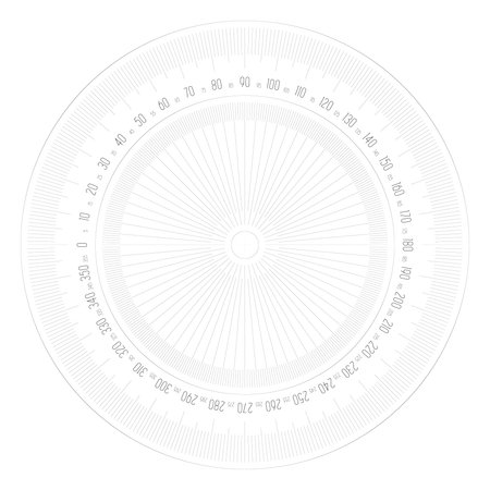 Full 360 degrees protractor measuring instrument