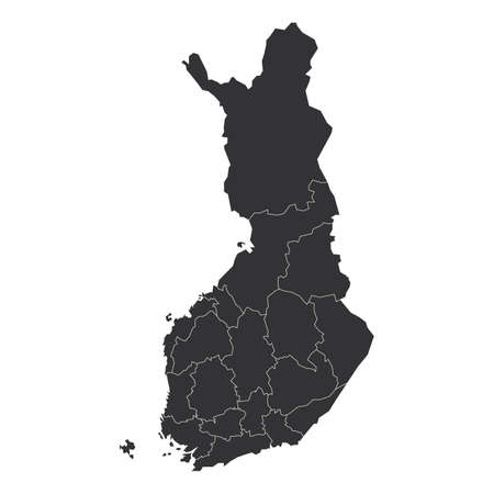 Finland - administrative map of regionsのイラスト素材