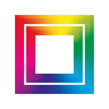 Colorful rainbow gradient square frameのイラスト素材