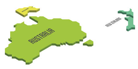 Isometric political map of Australiaのイラスト素材