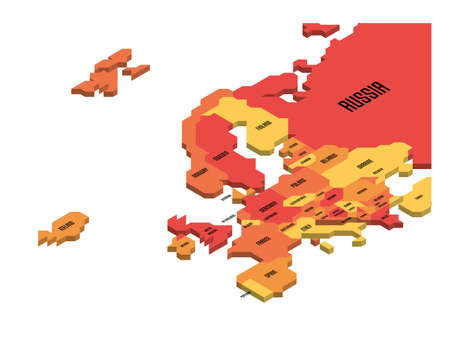 Isometric political map of Europeのイラスト素材