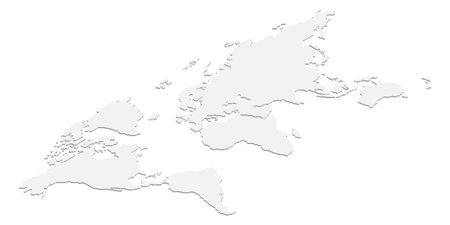 Isometric map of World. Gray land silhouette on white background. 3D vector illustrationのイラスト素材