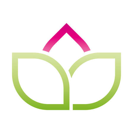 Calligraphic lotus blossom. Yoga symbol. Simple flat vector illustration.のイラスト素材