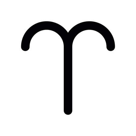 Aries - astrological sign. One of twelve zodiac symbols. Simple solid line vector icon.のイラスト素材