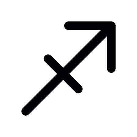 Sagittarius - astrological sign. One of twelve zodiac symbols. Simple solid line vector icon.のイラスト素材