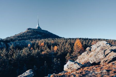 Virive Rocks and Jested Mountain in autumn time
