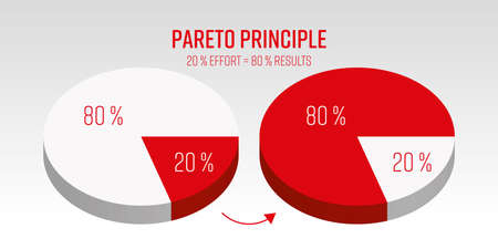 Pareto Principle 3D vector pie chartのイラスト素材