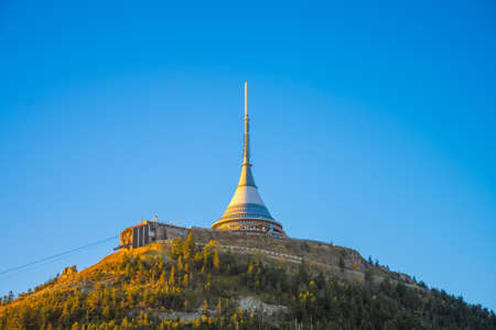 Jested Mountain on sunny autumn dayの写真素材