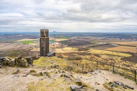 Black Tower of Hazmburk medieval castleの写真素材