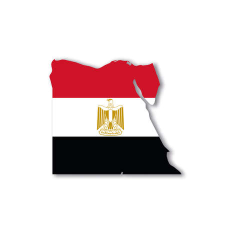 Egypt national flag in a shape of country mapのイラスト素材