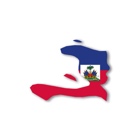 Haiti national flag in a shape of country mapのイラスト素材
