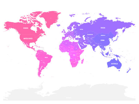 Colorful political map of World
