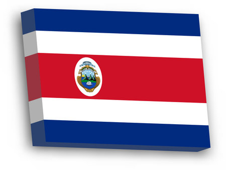 3D vector flag of Costa Ricaのイラスト素材