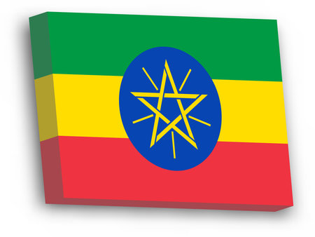 3D vector flag of Ethiopiaのイラスト素材