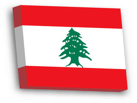 3D vector flag of Lebanonのイラスト素材