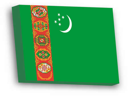3D vector flag of Turkmenistanのイラスト素材
