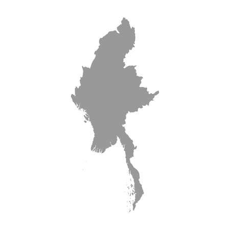 Myanmar vector country map silhouetteのイラスト素材