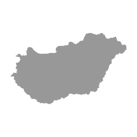 Hungary vector country map silhouetteのイラスト素材