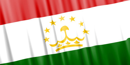 Wavy vector flag of Tajikistanのイラスト素材