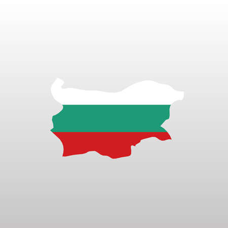 Bulgaria national flag in country map silhouetteのイラスト素材