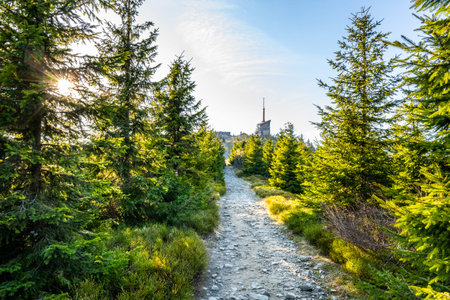 TV transmitter tower at the top of Lysa Mountain