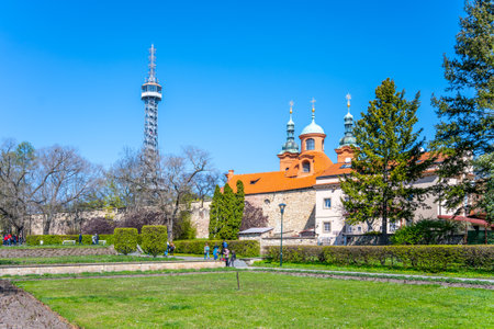 Petrin - metal lookout tower in Pragueの写真素材