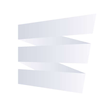 White blank folded ribbon bannerのイラスト素材