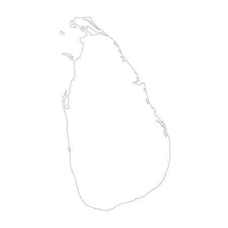 Sri Lanka vector country map outlineのイラスト素材
