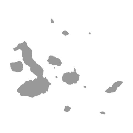 Galapagos Islands vector map solid silhouetteのイラスト素材
