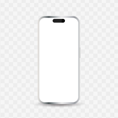 Modern smartphone device mockup isolated on white backgroundのイラスト素材