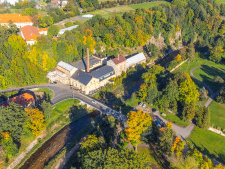 Aerial view of Albrecht Brewery in Frydlant v Cechachのeditorial素材