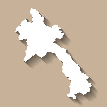 Laos vector country map silhouetteのイラスト素材